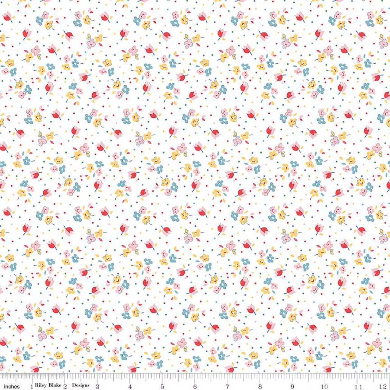 Fabric Riley Blake White Calico Sweet Rose Simple Pleasures by the Quarter Yard C16653-WHITE